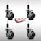 Service Caster 4'' SS Thermoplastic Rubber Swivel 1-1/4'' Expanding Stem Caster Set with Brake, 4PK SCC-SSEX20S414-TPRB-TLB-114-4 - alternate 2